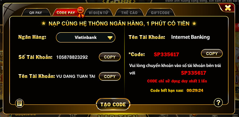 Hệ thống bank GO88